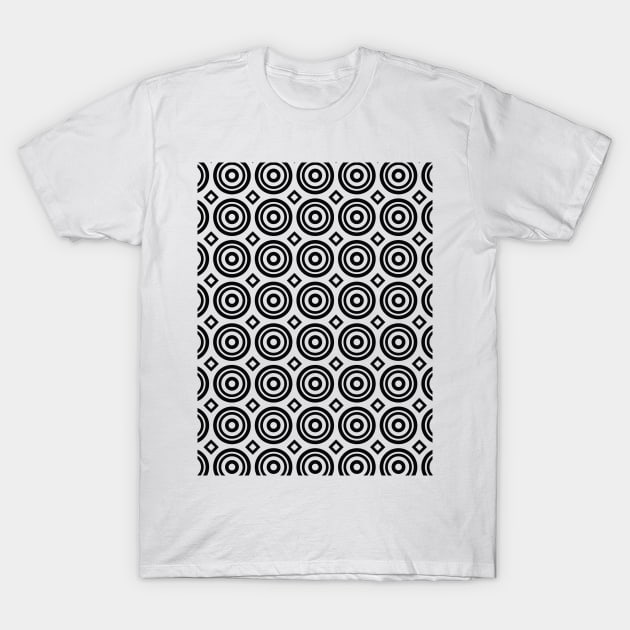 Circles and Diamonds Geometric Pattern T-Shirt by zarya_kiqo